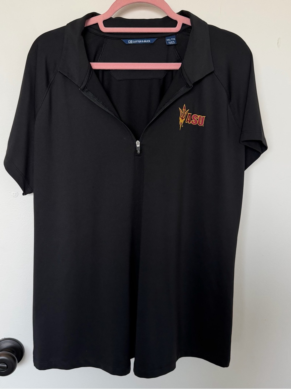 Cutter & Buck ASU Arizona State Sun Devils 1/4 Zip Polo Shirt XXL